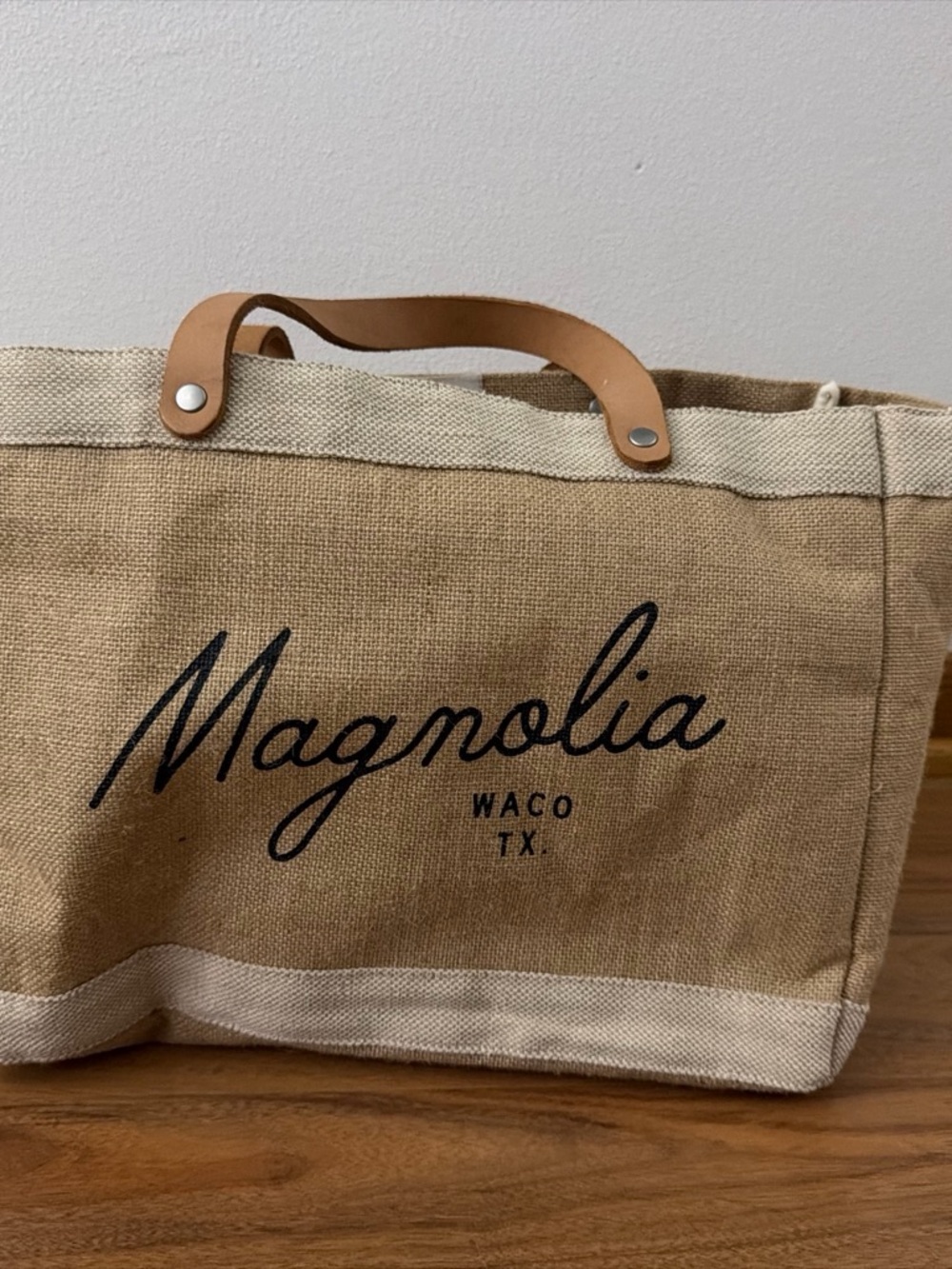 Magnolia Waco TX Canvas Tote Bag in Natural Tan